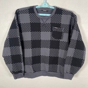 Legends Sweater Mens Large Gray Sweatshirt Crew Neck Pullover Fleece Check